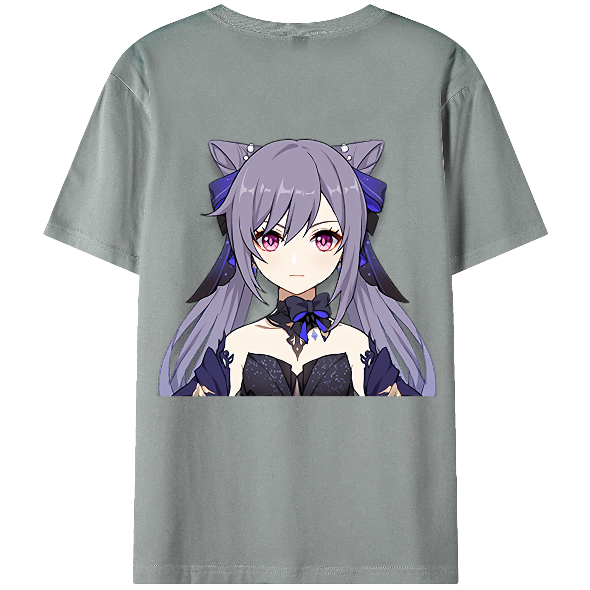 げんし神 刻晴 こくせい genshin Kokusei 綿100％ メンズ半袖Tシャツ（バックプリント） 通気性